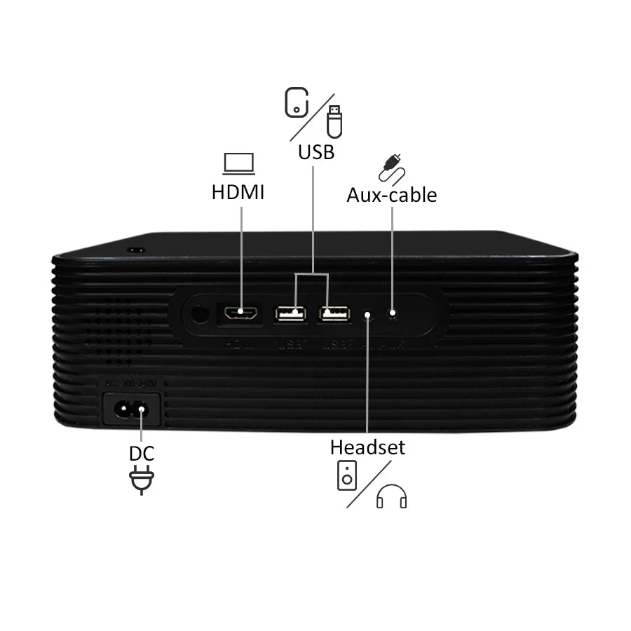 HKM-730259 Full HD LCD Projector with Wireless WiFi, Android OS, 3600 Lumens, Dual Frequency, 60-150 Inch Projection