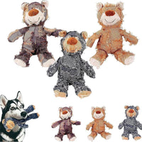 HKM-730259 Indestructible Bear Dog Toy, Durable Squeaky Plush for Heavy Chewers, Interactive Chew Toy Promoting Dental Health