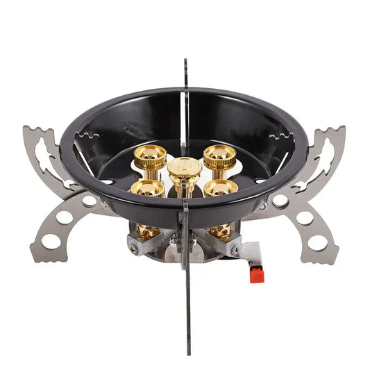 HKM-730259 Portable 5-Burner Folding Camping Stove for Butane and Liquefied Petroleum Gas
