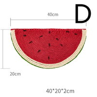 HKM-7302717 Natural Solid Wood Sisal Cat Scratching Board with Fruit Patterns - Anti-Scratch Design and Claw Grinder