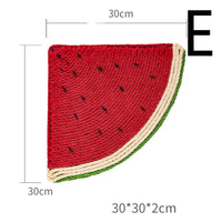 HKM-7302717 Natural Solid Wood Sisal Cat Scratching Board with Fruit Patterns - Anti-Scratch Design and Claw Grinder