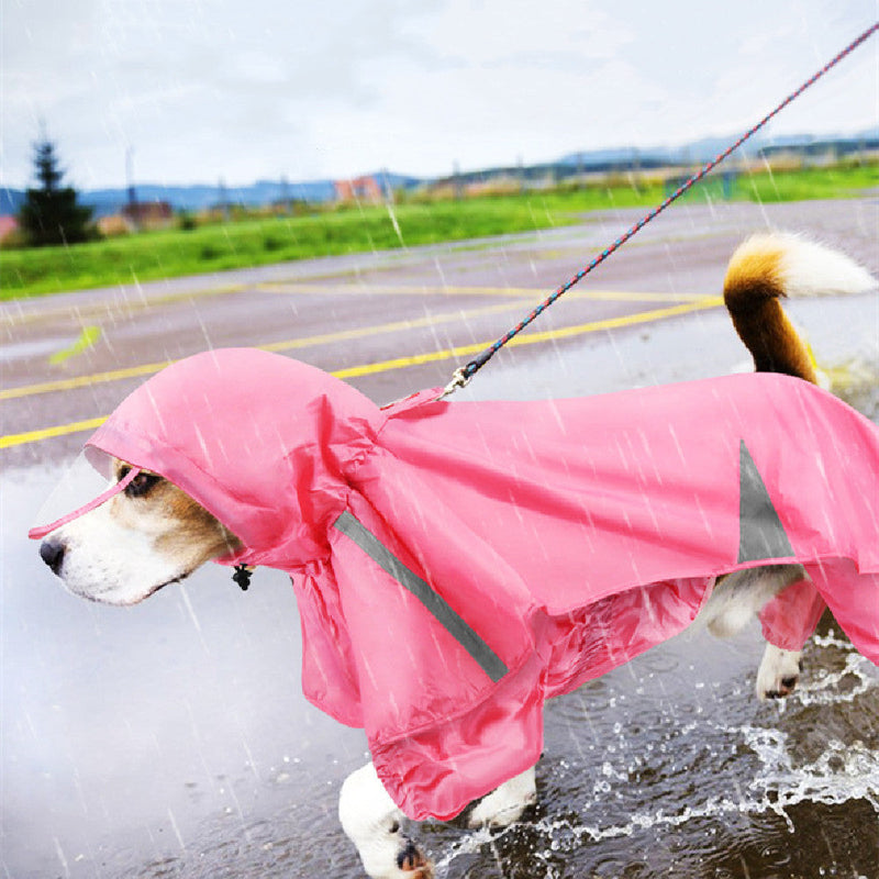 HKM-7303101 Personalized Pet Hooded Raincoat - Casual Blue & Pink Options Available in XL to 5XL