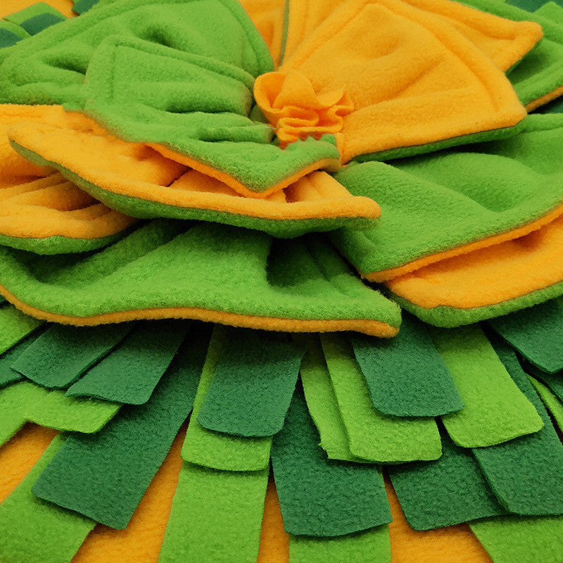 HKM-7303357 Sniff Pad for Dogs, Polar Fleece Snuffle Mat, 80x60CM, Yellow, Educational Toy
