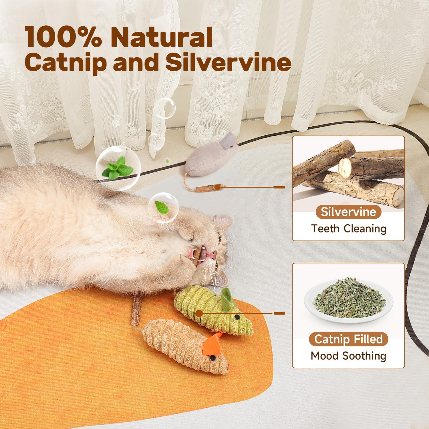 HKM-7303997 Interactive Catnip Mouse Toys with Squeak Sounds for Indoor Kittens - Engaging Playtime and Oral Health Benefits