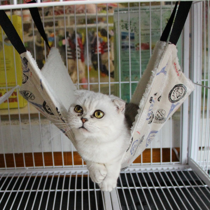 HKM-7304125 Cozy Double-Sided Cat Hammock with Cool-Sensing Fabric for Winter Use