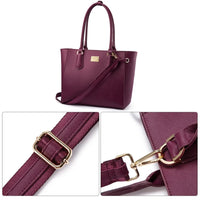 HKM-730451 Elegant Leather Tote Bag for 15.6-Inch Laptops - Versatile Work and Shopping Handbag for Women