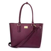 HKM-730451 Elegant Leather Tote Bag for 15.6-Inch Laptops - Versatile Work and Shopping Handbag for Women