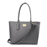 HKM-730451 Elegant Leather Tote Bag for 15.6-Inch Laptops - Versatile Work and Shopping Handbag for Women