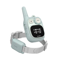 HKM-7305789 Light Blue Remote Control Dog Bark Stopper Training Shock Collar with Vibration and Buzzer Functions