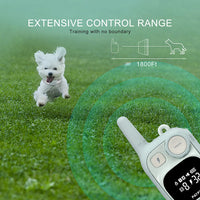 HKM-7305789 Light Blue Remote Control Dog Bark Stopper Training Shock Collar with Vibration and Buzzer Functions