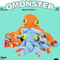 HKM-7307325 Interactive Plush Pull Toy for Medium to Large Dogs - Orange or Blue Octopus Design