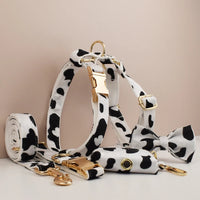 HKM-730771 Five-Piece Dog Accessory Set Including Collar, Leash, Bow, Vest, and Waste Bag