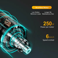 HKM-730771 Portable Aluminum Folding Electric Scooter D29A, 20km Range, 6km/h Speed, 120kg Load Capacity, Removable Battery