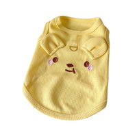 HKM-7308093 Stylish Waffle Vest for Dogs and Cats - Casual Summer Apparel in Yellow, Pink, and White