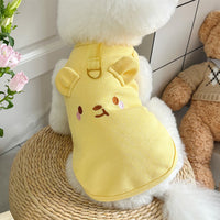 HKM-7308093 Stylish Waffle Vest for Dogs and Cats - Casual Summer Apparel in Yellow, Pink, and White