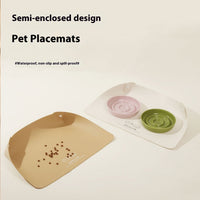 HKM-7308477 Waterproof and Oil-Proof Anti-Spill Placemat for Pets in Apricot and Creamy-White Leather