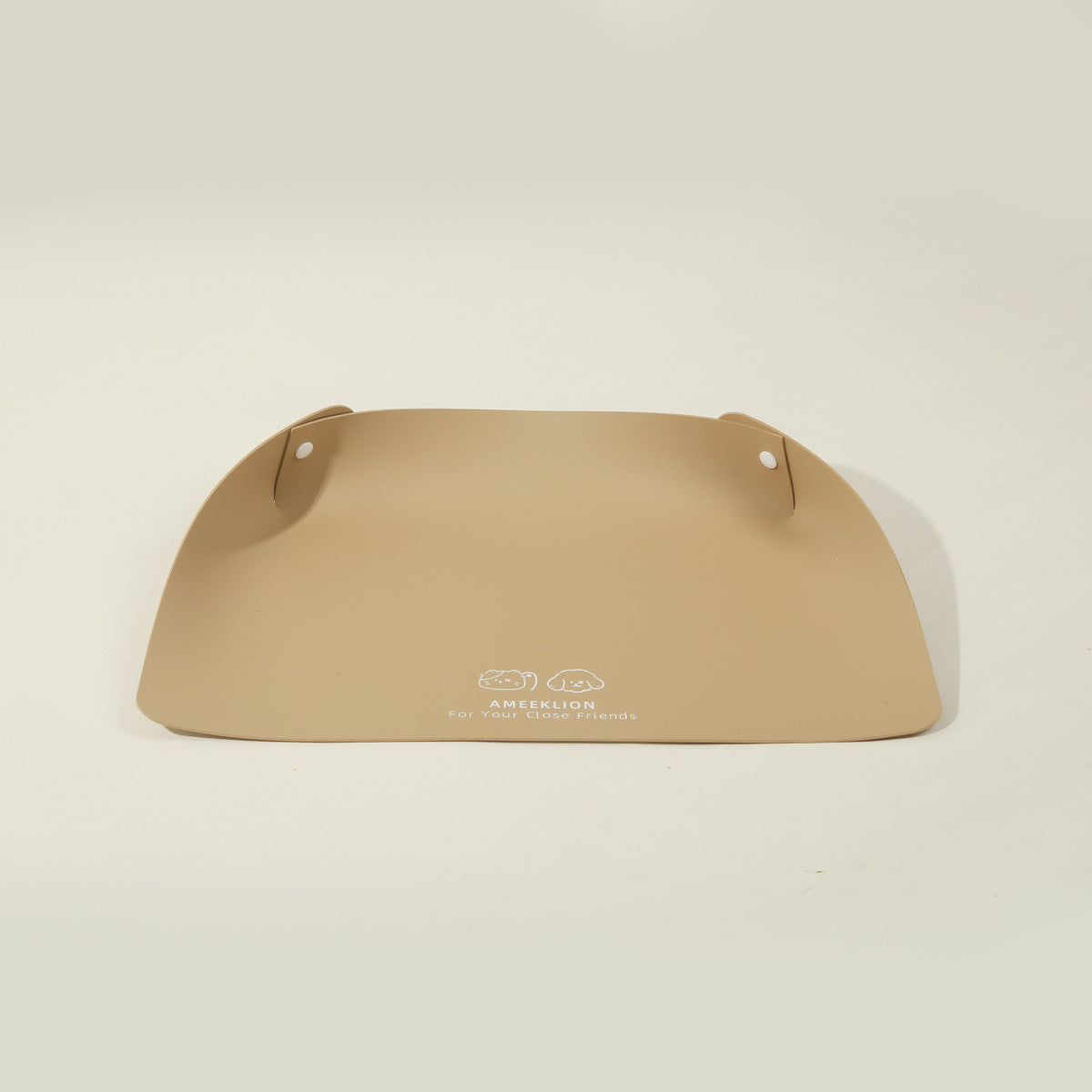 HKM-7308477 Waterproof and Oil-Proof Anti-Spill Placemat for Pets in Apricot and Creamy-White Leather