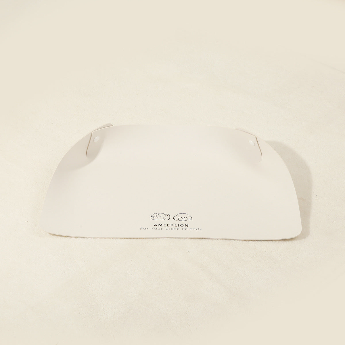 HKM-7308477 Waterproof and Oil-Proof Anti-Spill Placemat for Pets in Apricot and Creamy-White Leather