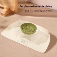 HKM-7308477 Waterproof and Oil-Proof Anti-Spill Placemat for Pets in Apricot and Creamy-White Leather