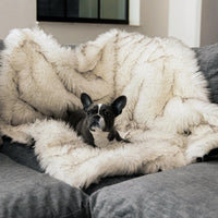 HKM-7309117 Luxurious Winter Warm Pet Pad for Dogs and Small Animals, Ideal for Couch, Car, and Travel, Grey/White/Leopard
