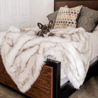 HKM-7309117 Luxurious Winter Warm Pet Pad for Dogs and Small Animals, Ideal for Couch, Car, and Travel, Grey/White/Leopard