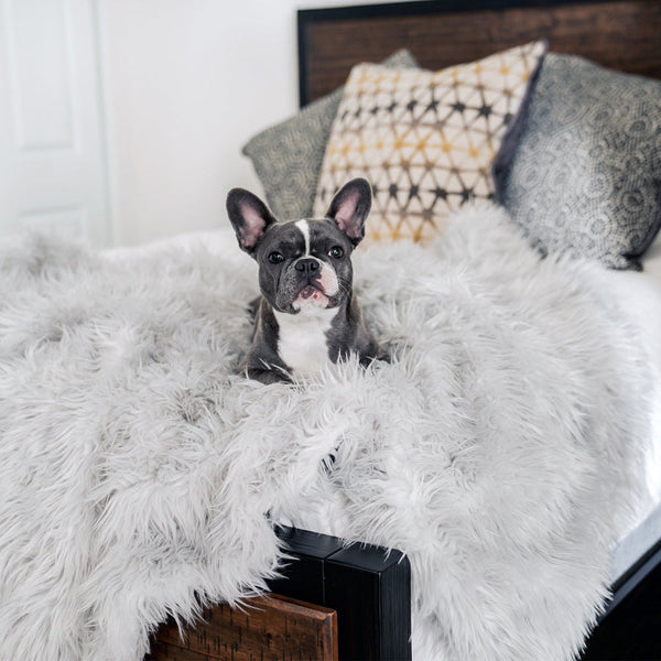 HKM-7309117 Luxurious Winter Warm Pet Pad for Dogs and Small Animals, Ideal for Couch, Car, and Travel, Grey/White/Leopard