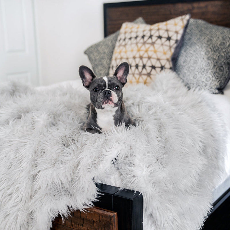 HKM-7309117 Luxurious Winter Warm Pet Pad for Dogs and Small Animals, Ideal for Couch, Car, and Travel, Grey/White/Leopard
