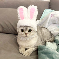 HKM-7310653 Cute Cartoon Rabbit Ears Headdress for Pets ¨C Cozy Cotton Wool Winter Accessory