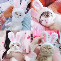 HKM-7310653 Cute Cartoon Rabbit Ears Headdress for Pets ¨C Cozy Cotton Wool Winter Accessory