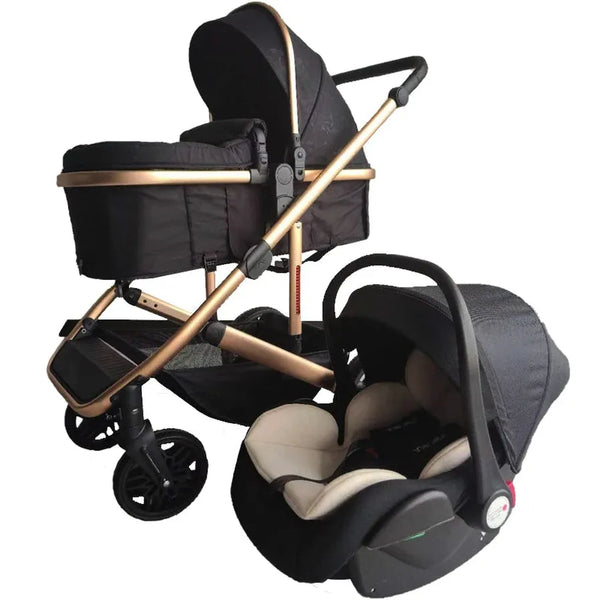 HKM-6731091 4-in-1 Convertible Baby Stroller with Safety Seat One-Handed Fold and Four Riding Modes for Travel and Dining Out