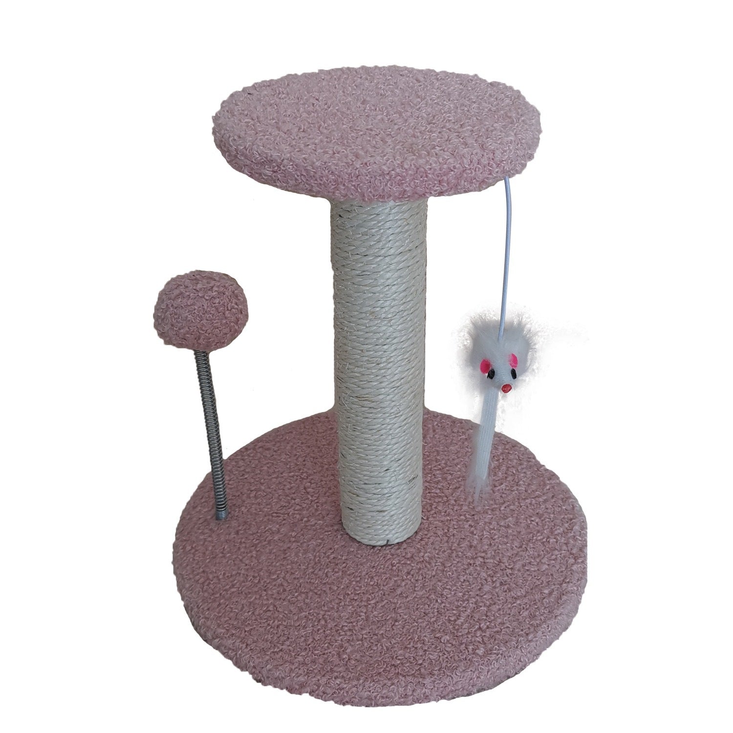 HKM-7311549 Cat Climbing Frame with Scratching Pole in Plush Colors