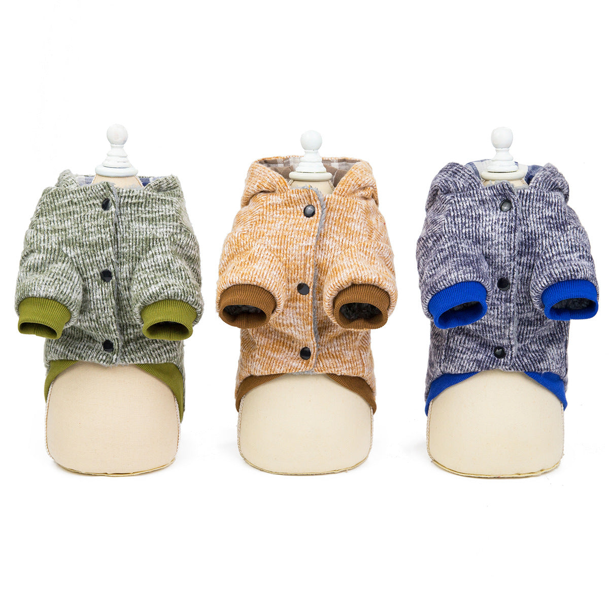 HKM-7312701 Casual Cotton Clothes for Dogs in Yellow, Gray, and Green - Sizes S to XXL