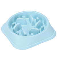 HKM-7314237 Anti-Choking Slow Feed Pet Bowl for Food and Water - Durable, Easy-to-Clean PP Material in Pink, Green, and Blue