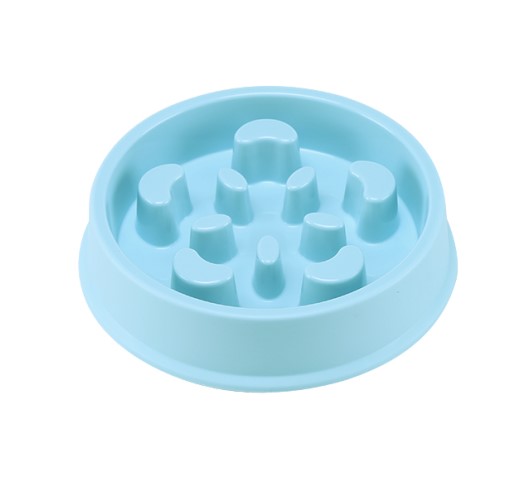 HKM-7314237 Anti-Choking Slow Feed Pet Bowl for Food and Water - Durable, Easy-to-Clean PP Material in Pink, Green, and Blue