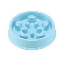 HKM-7314237 Anti-Choking Slow Feed Pet Bowl for Food and Water - Durable, Easy-to-Clean PP Material in Pink, Green, and Blue