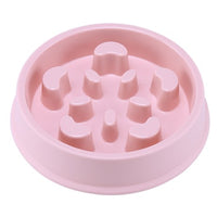 HKM-7314237 Anti-Choking Slow Feed Pet Bowl for Food and Water - Durable, Easy-to-Clean PP Material in Pink, Green, and Blue