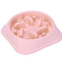 HKM-7314237 Anti-Choking Slow Feed Pet Bowl for Food and Water - Durable, Easy-to-Clean PP Material in Pink, Green, and Blue