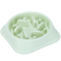 HKM-7314237 Anti-Choking Slow Feed Pet Bowl for Food and Water - Durable, Easy-to-Clean PP Material in Pink, Green, and Blue