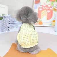 HKM-7314621 Spring Summer Pet Dress for Puppies - Soft Acrylic Skirt in Yellow and Green, Multiple Sizes Available