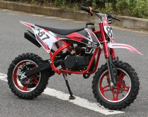 HKM-731475 49cc 2-Stroke Gas Engine Pocket Dirt Bike for Kids, 40-60 km/h Speed, 10-Inch Wheels, Disc Brakes