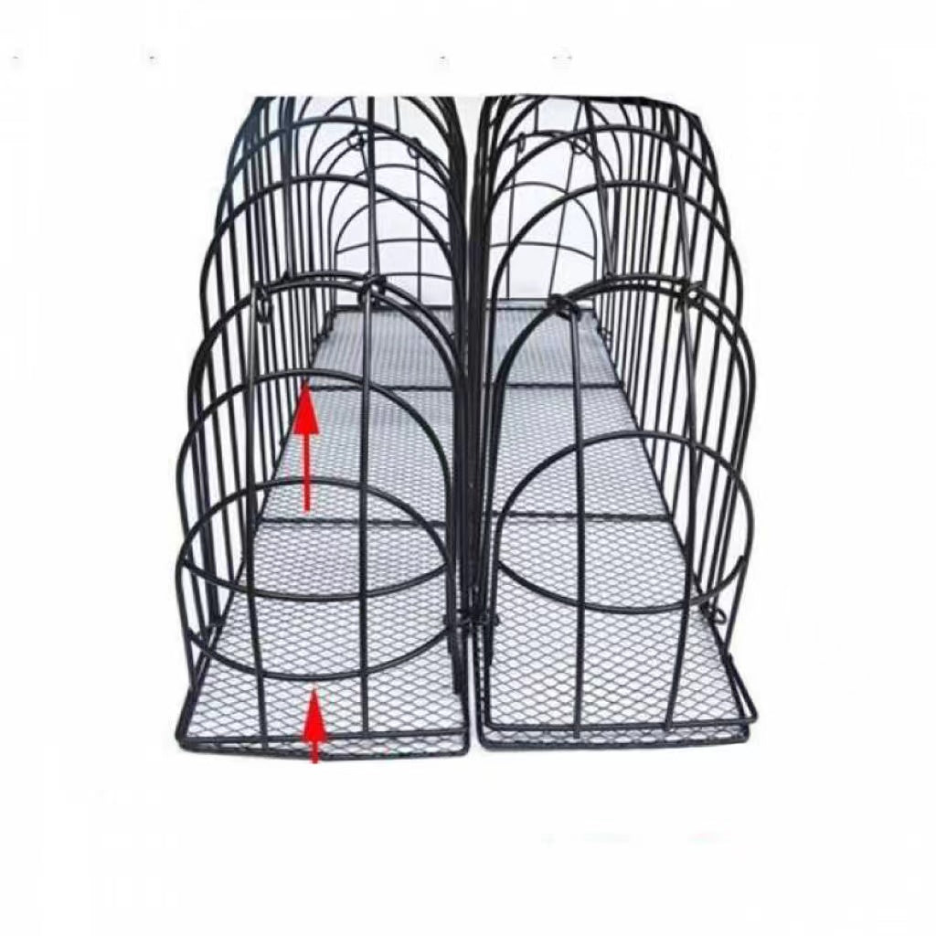 HKM-7315901 Double Door Cat Bath Cage with Brush - Anti-Scratch Design, Black Positive Wire Construction