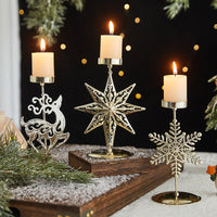 HKM-731667 Wrought Iron Candlestick Candle Tray Decoration for a Romantic Christmas