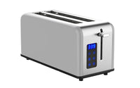 HKM-731795 Stainless Steel Retro 4-Slice Long Slot Toaster with Adjustable Settings