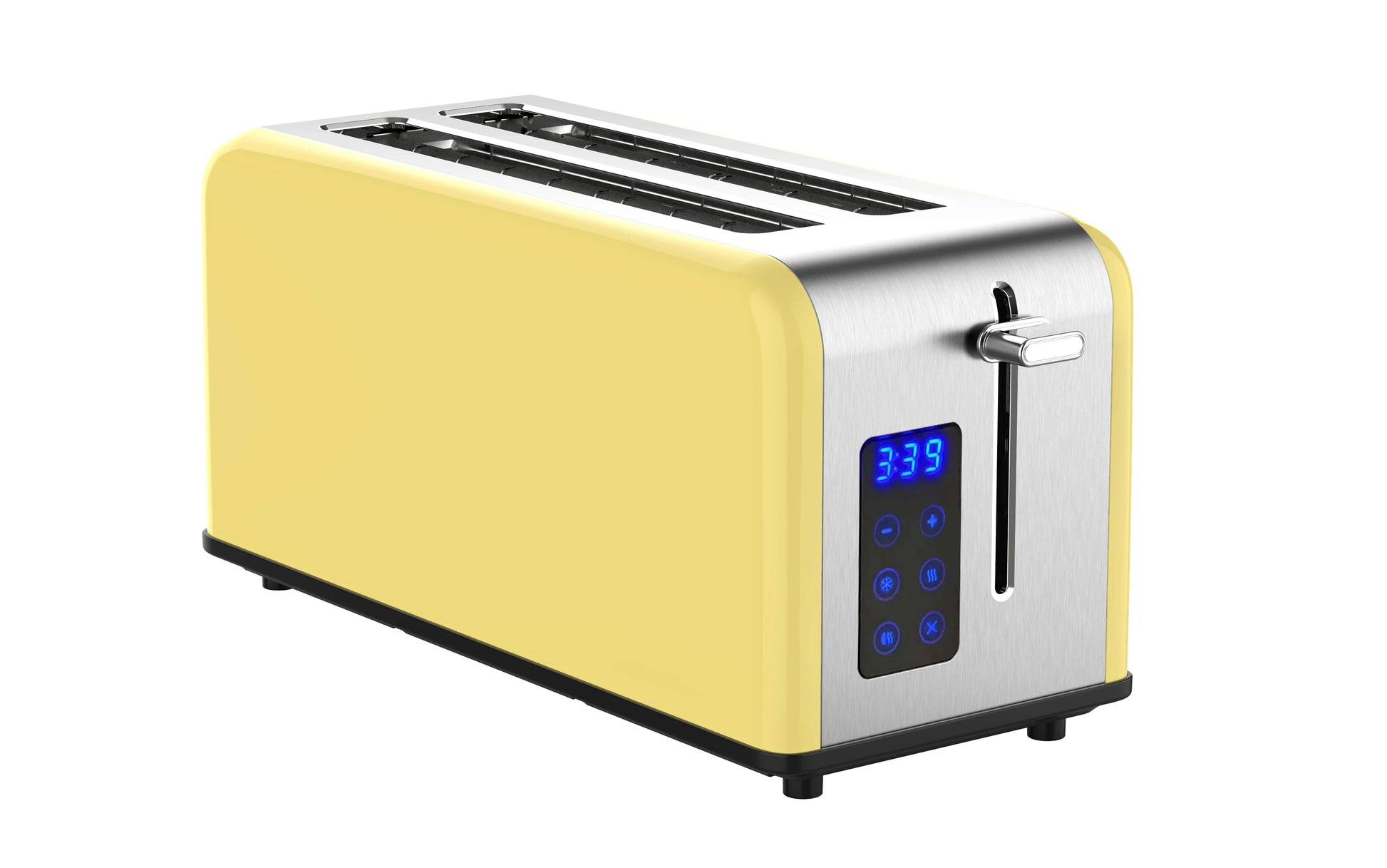 HKM-731795 Stainless Steel Retro 4-Slice Long Slot Toaster with Adjustable Settings