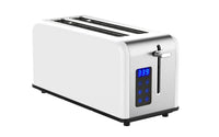 HKM-731795 Stainless Steel Retro 4-Slice Long Slot Toaster with Adjustable Settings
