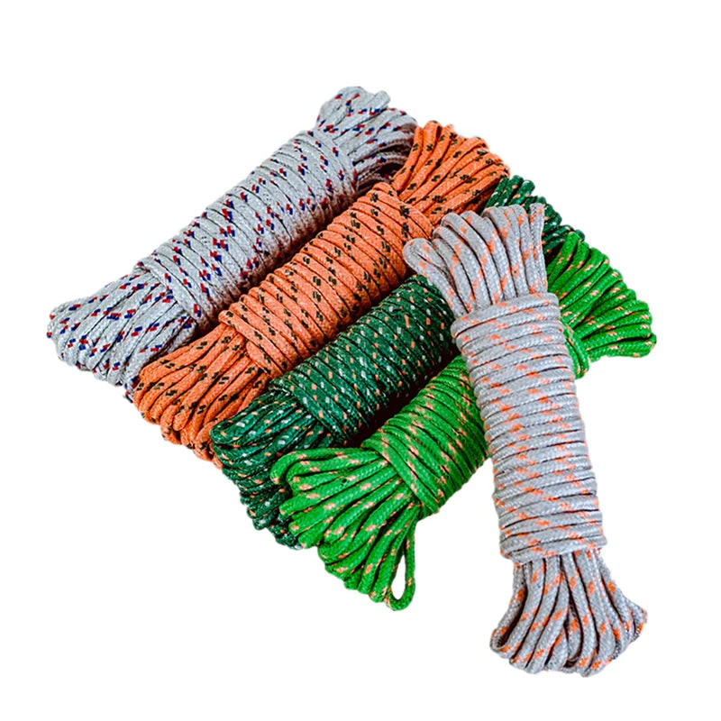 HKM-731923 6mm Durable Lightweight Braided Rope for Outdoor Camping - Eco-Friendly Polyester, Various Colours Available