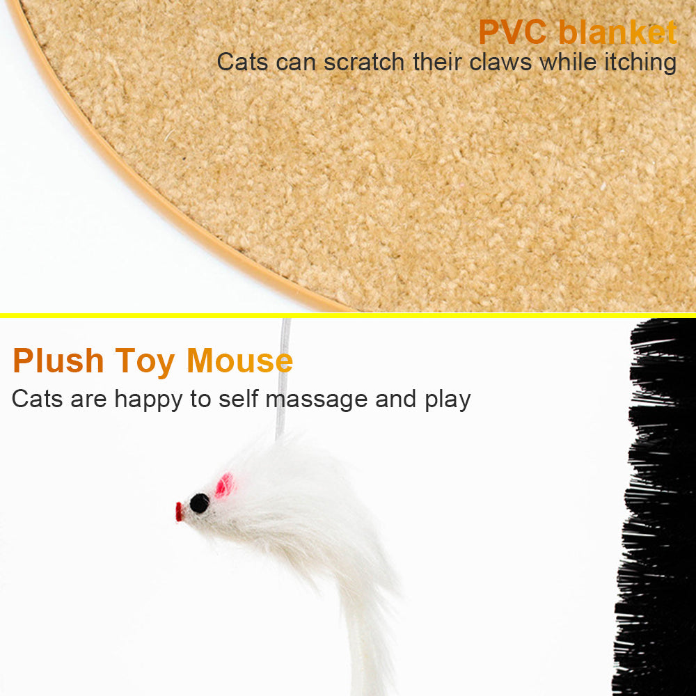 HKM-7319613 Arch Type Cat Rubbing Device with Massage Brush and Scratching Pad