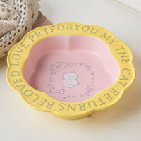HKM-7319997 Ceramic Cat Bowl with Anti-Tumble Design in Multiple Colors