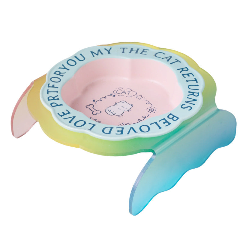 HKM-7319997 Ceramic Cat Bowl with Anti-Tumble Design in Multiple Colors