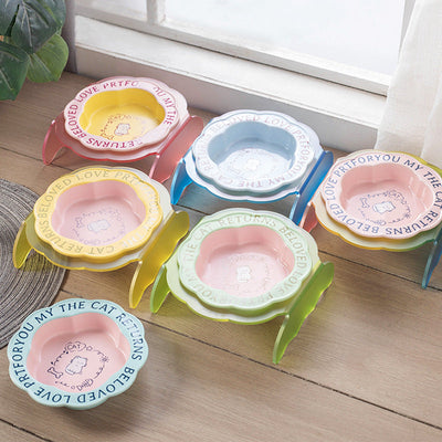 HKM-7319997 Ceramic Cat Bowl with Anti-Tumble Design in Multiple Colors